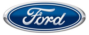 Una imagen del logotipo de Ford, reconocido por su distintivo diseño ovalado y letras estilizadas.